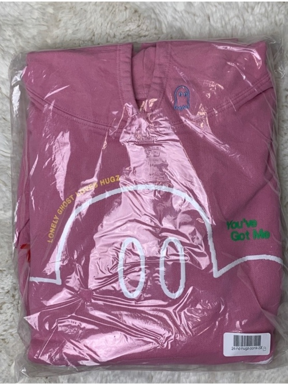 NWT Lonely Ghost x Hugz Heavyweight Pink Hoodie Limited Edition Size XXXL - Picture 2 of 5